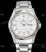 Copy Patek Philippe Geneve 904L Silver Steel White Dial Watch